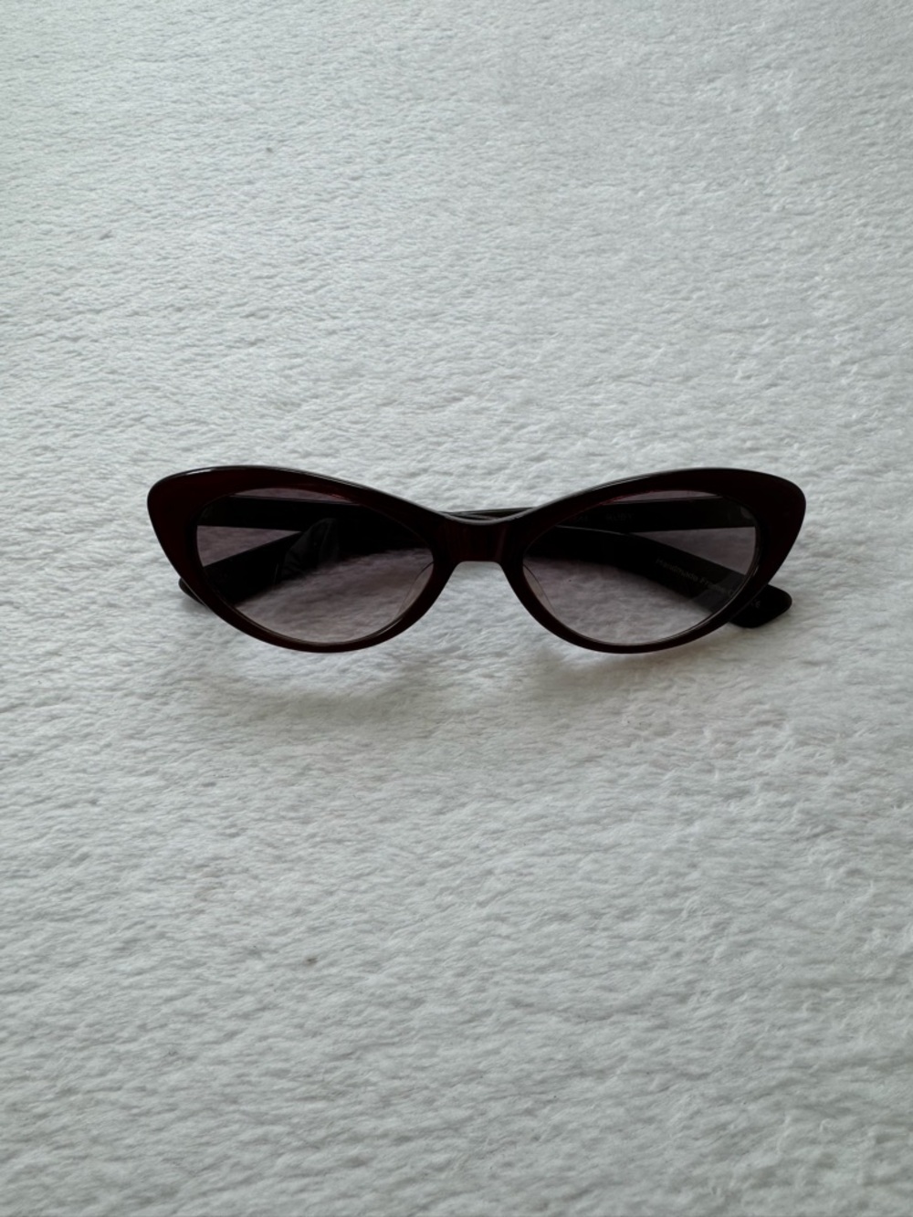 Norma Kamali Cat Eye Sunglasses in Dark Maroon